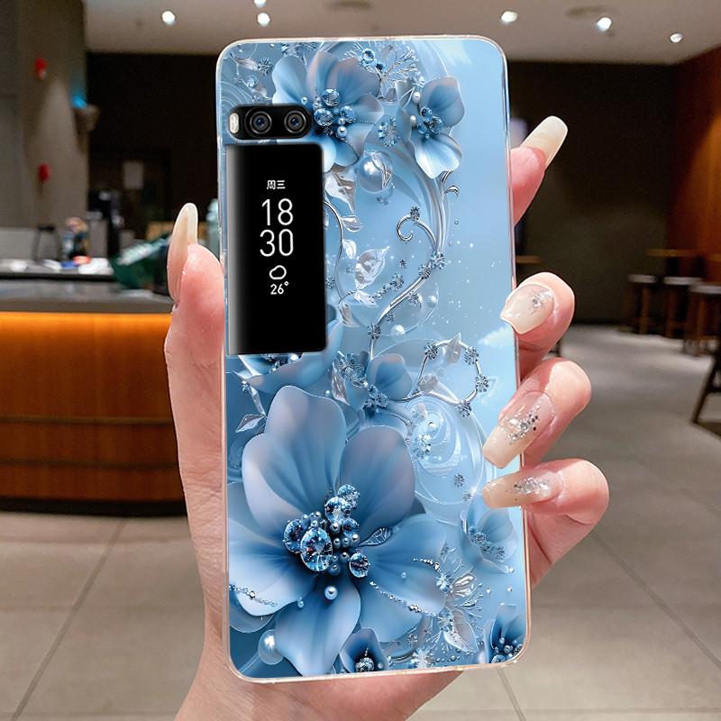 Phone Case For Meizu Pro 7 Case For Meizu Pro 7 Plus Capa Coque Flower Butterfly Thin Covers Transparent Soft Silicone TPU Cover