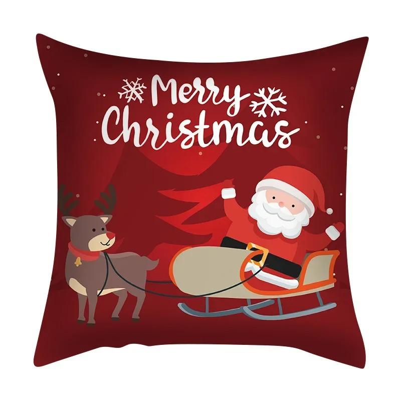 Christmas Themed Pillowcases Car Accessories Office Santa Claus Living Room Sofa Home Pillowcases