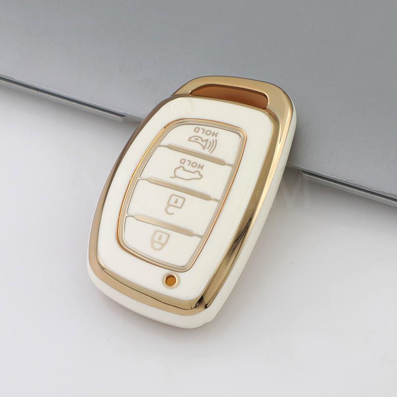 4 Knoppen TPU Auto Slimme Sleutelhoes Cover Voor Hyundai Tucson Santa Fe Rena Sonata Elantra Creta Ix35 Ix45 I10 I30 I40 Accessoires