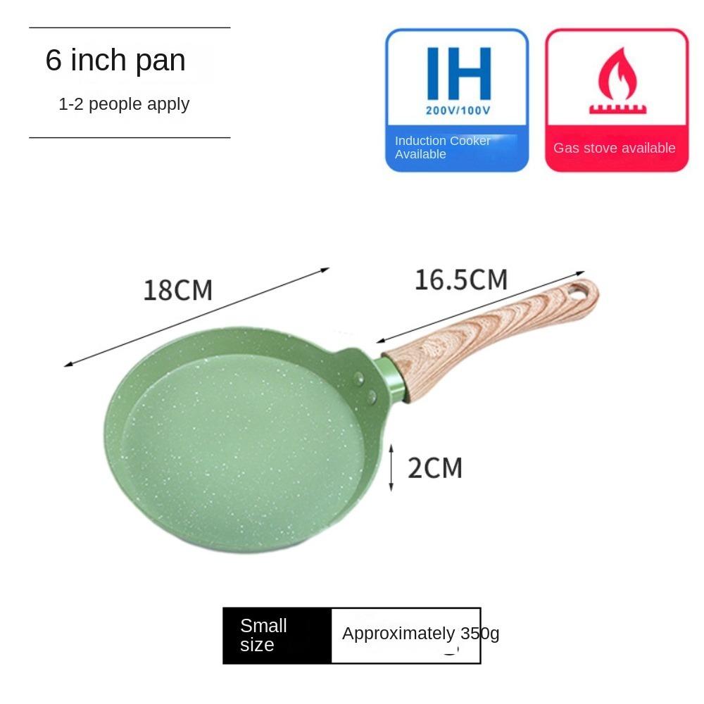 6/8/10In Frying Pan Non Stick Egg Omelet Pans Steak Pancake Crepes Pan  Induction Cooker Gas Green 6 Inches