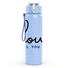 1PC Love Is All You Need Cursive Text 750ml Color Plastic Sports Water Bottle Leakproof Flip Straw Lid Suitable for Sports Office Home Use