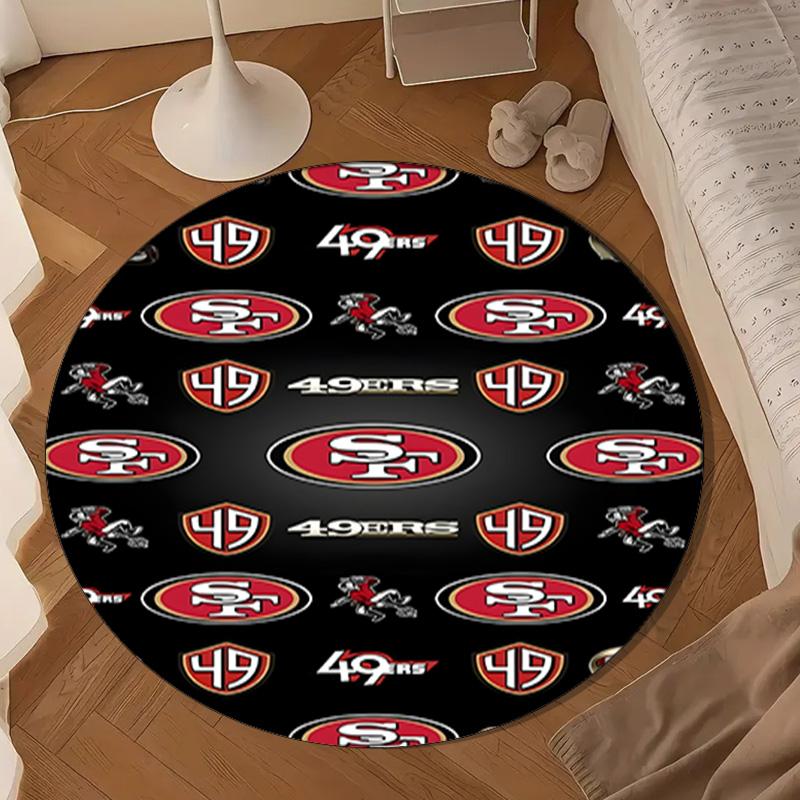San Francisco Football Round Mat, Anti-slip Circle Carpet Chair Rug For livingroom,Bedroom, Doormat Home Decor Gift Christmas Gifts