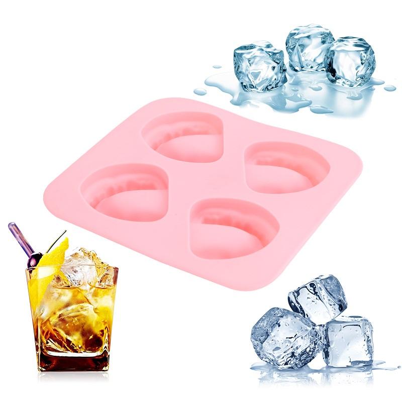 4 Hole Denture Teeth Shaped Ice Cube Mold Silicone Ice Tray Diy Ice Cream Mould Funny Gag Gift For Dentist Seniors Father Day