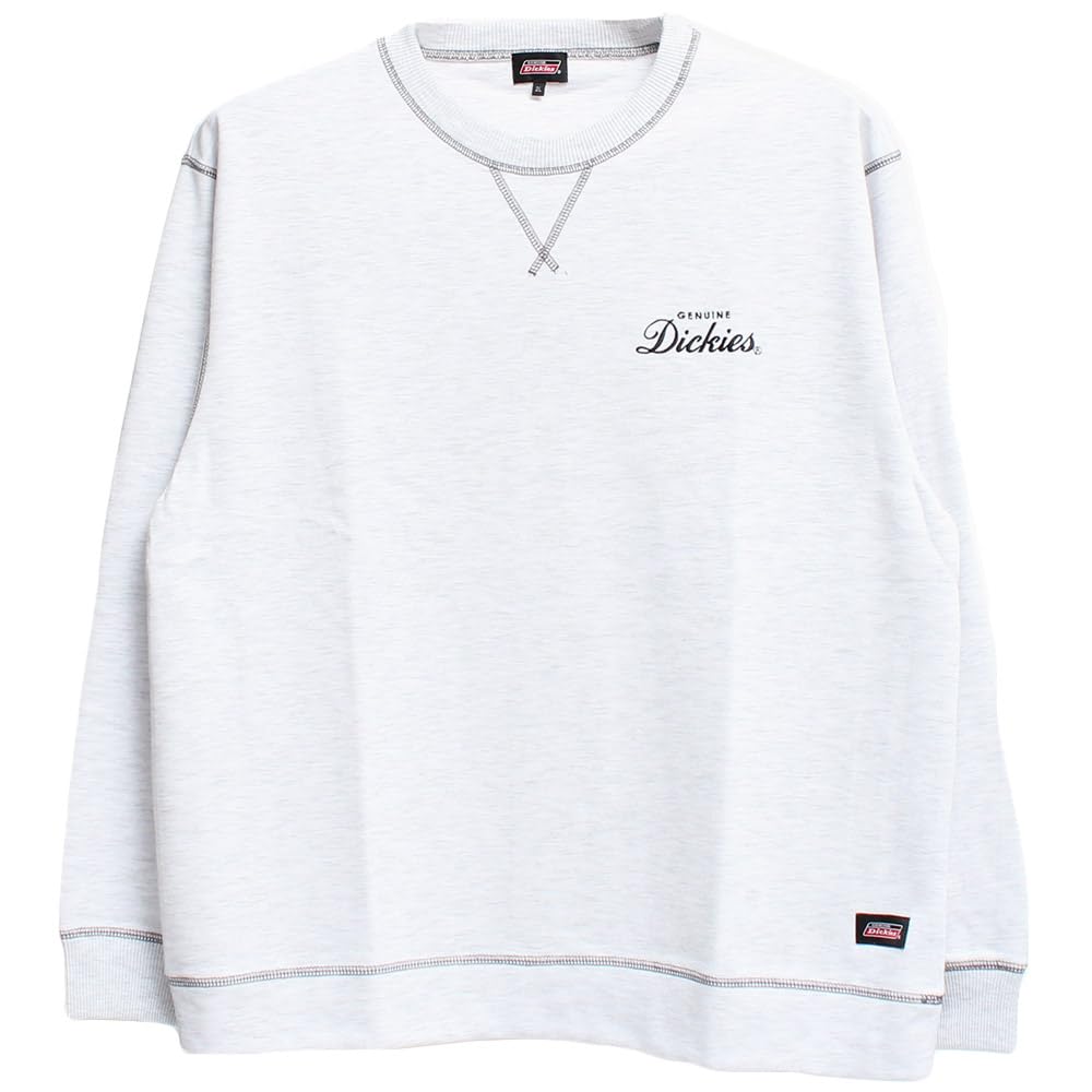 Genuine Dickies Men's Plus Size Cardboard Crew Neck Sweatshirt with Color-Scheme Stitching, Size 3L, Gray (19)