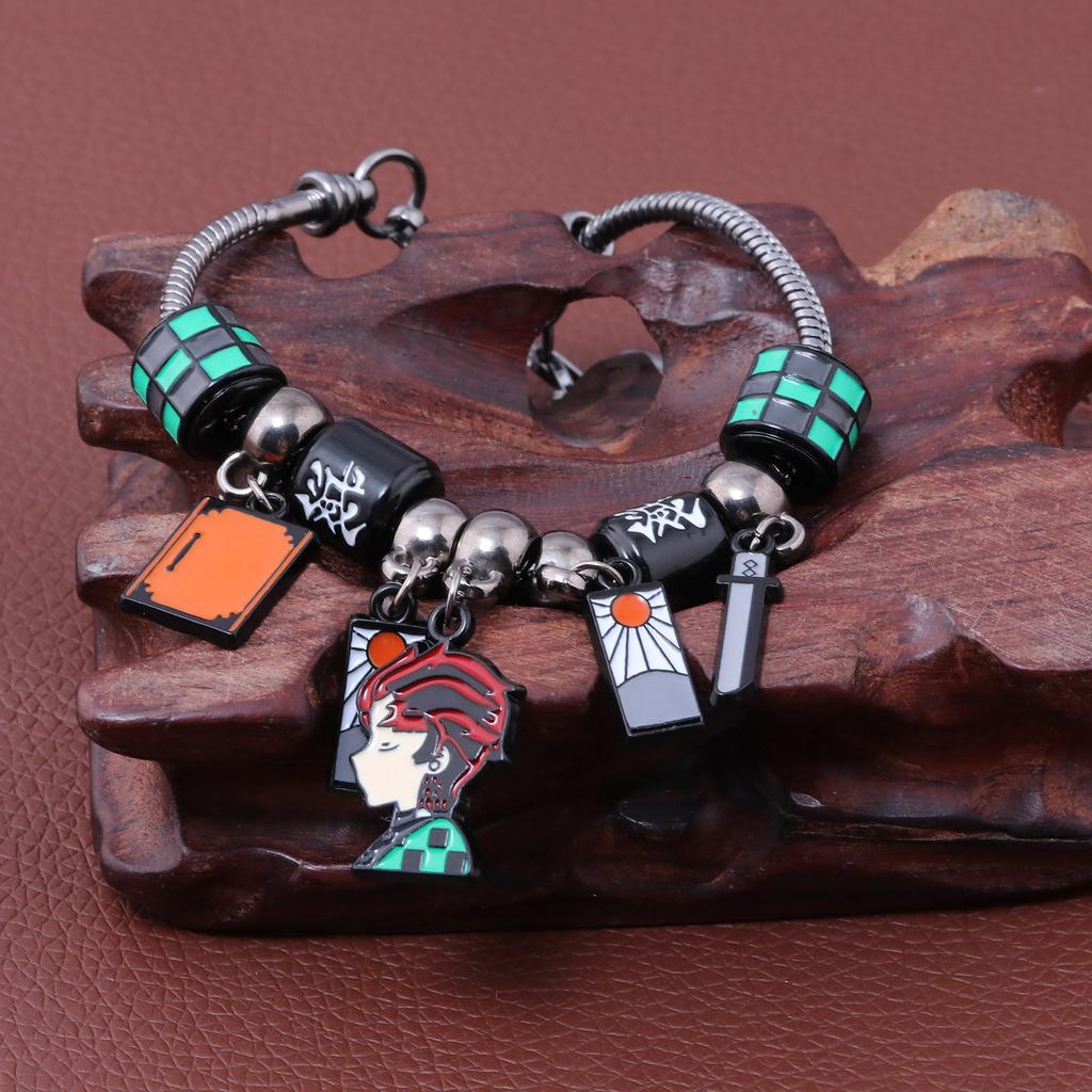 Anime Bracelet Tanjiro Nezuko Colorful Doll Character Pendant Bracelet Unisex Jewelry Accessories Gift