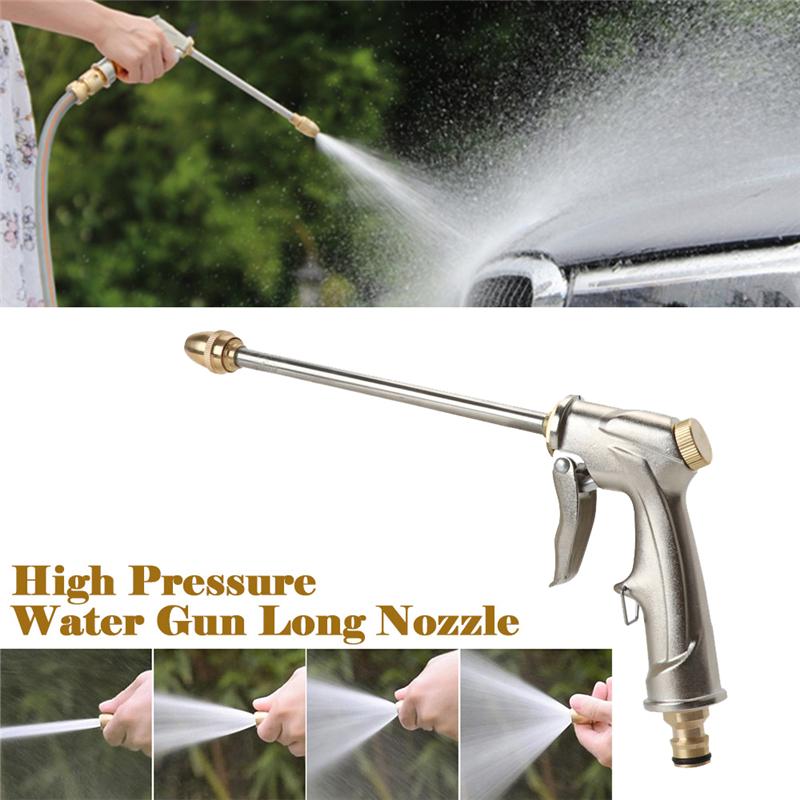 High Pressure Water Spray Gun Metal Nozzle Garden Hose Pipe Lawn Car Power Wash