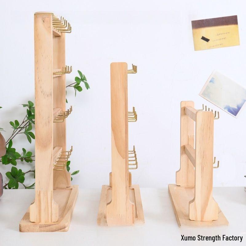 Wooden Jewelry Display Stand: Earring, Stud, Keychain, Bracelet, Bead String Holder