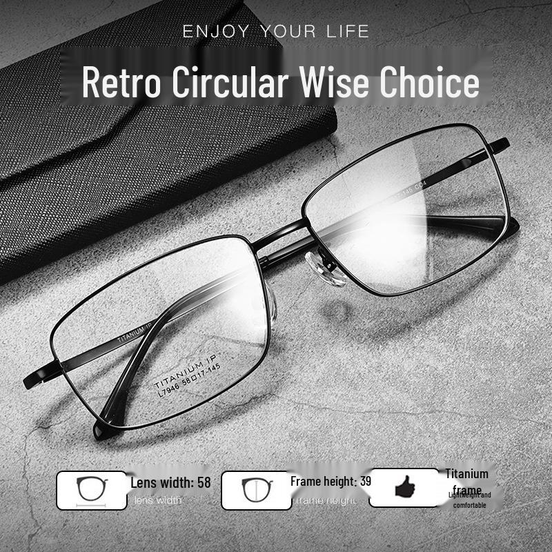

Men s Retro Ultra-Light Pure Titanium Business Casual Myopia Eyeglass Frames