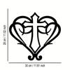 Vintage Heart Cross Metal Wall Art Sign, Home Decor Gift for Farmhouse Cafe Bar