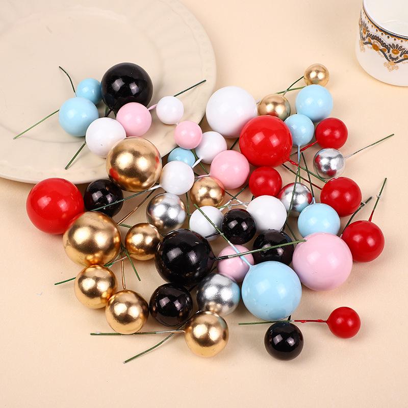Cross-Border Cake Decorating Round Balls: Gold & Silver DIY Foam Inserts for Baking & Dessert Displays