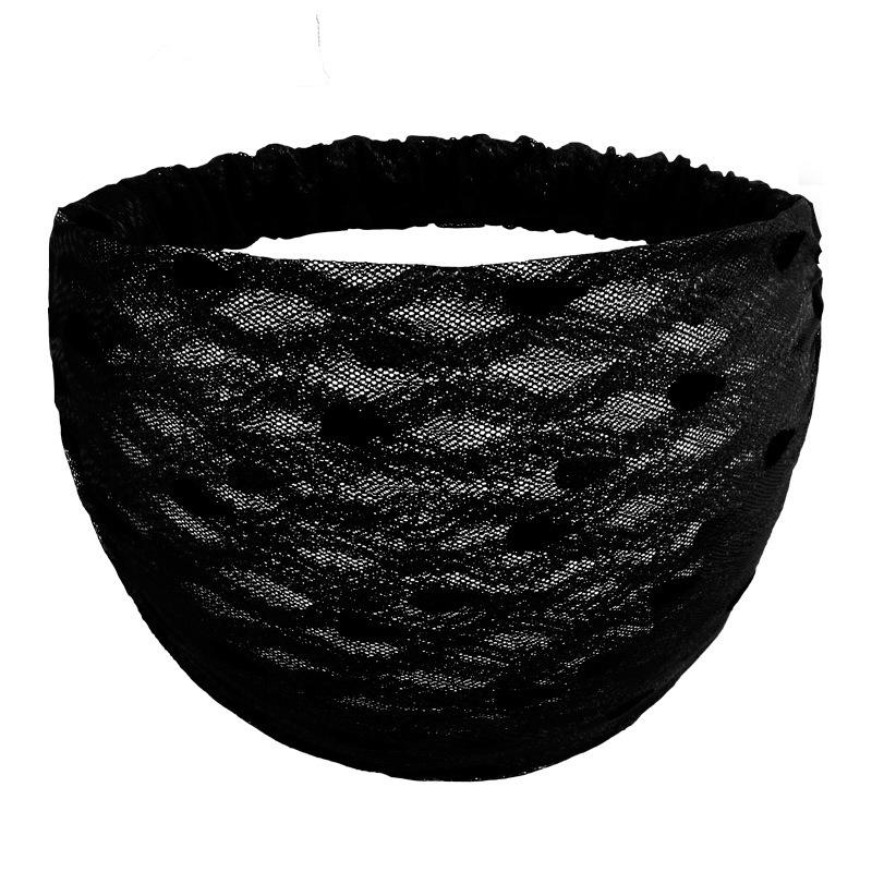 Punkte breiter Rand Stirnband: Atmungsaktives weißes Kopftuch-Set für Yoga, Laufen & Sport - Elastische Haarspange für Frauen