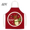 Family Gathering Culinary Outfit Christmas Apron, Santa Claus/Elk/Gingerbread Man/Snowman Print Cooking Bib, Waterproof Holiday Bib Non-woven Fabric,