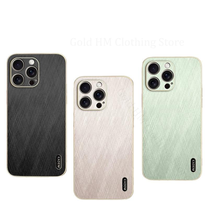 Coque de téléphone à texture cuir soie plaqué or 6D pour iPhone 16e SE 4 Housse robuste électroplaquée pour Apple 16 15 Pro Max 13 14 Pro