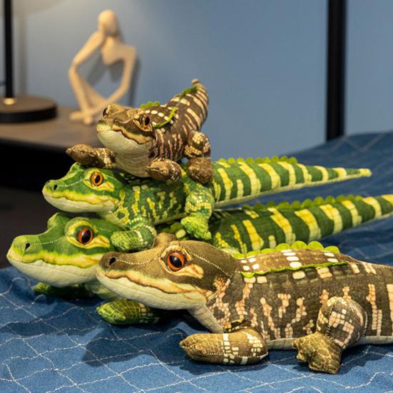 50/70CM Plush Toy Realistic Crocodile Stuffed Animal Soft Plushies Dolls Collection Huggable Throw Pillow Cushion Gift for Kids Children Boys Girls