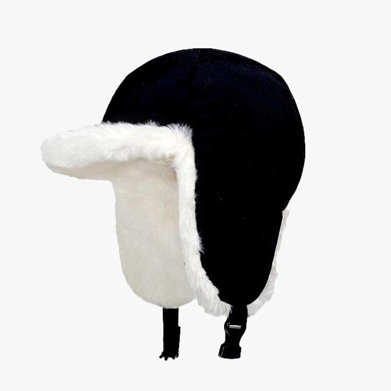 

Lei Feng Hat for Women In Winter Ear Protection Neck Protection Warmth and Simple Versatile Hat with Velvet Thickened Outdoor Riding Adjustable