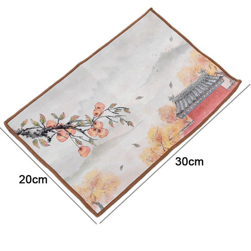 Thickened Chinese Painted Tea Towel Table Mat Tea Napkin Tea Art Tea Cloth  Cleaning Tool