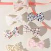 6Pcs/Set Sweet Bowknot Baby Hair Clips Grid Flower Dot Cotton Fabric Barrettes Girls Headwear Princess Kids Hair Accessories