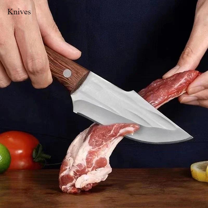 Handmade Stainless Steel Kitchen Knife Boning Knife Fruit Paring Utility Chef Slicing Bread Knife Kitchen Accessories Tools