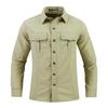Green Black Cargo Long Sleeves Shirts For Men's Spring Autumn Design Oversize Military Clothes Casual Blouse