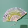 Folding Hand Fan with Tassels for Women Prom Parties Flower Butterfly Pattern Chinese Traditional Hand Fan for Collector