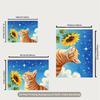 2D Cozy Cat and Sunflower with Starry Sky Live Stream Background Cloth for Vlog