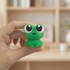 Desktop-Ornament, Figur in Form eines Frosches mit großen Augen, Einteilige Formgebung Heilender Frosch Skulptur für Zuhause Büro Schreibtisch Bücherregal