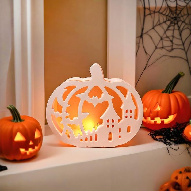 Hollow Out Pumpkins Ghostly Silicone Molds DIY Halloween Craft Storage Box Decoration Resins Ornamentation for Adults
