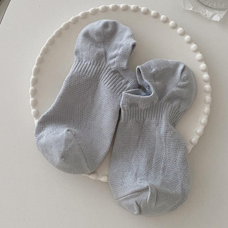 Male Summer Thin Style Solid Color Breathable Shallow Mouth Invisible Do Not Drop with The Boat Socks