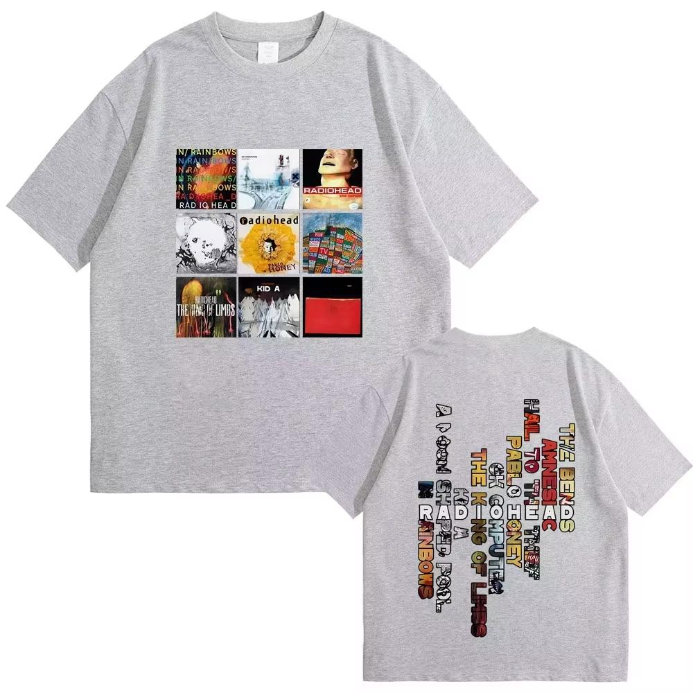 Radiohead Band Cotton Mens Oneck Shirt Music Album Graphics Womens Summer Rock Gothic HipHop High Quality Luxury Tshirt