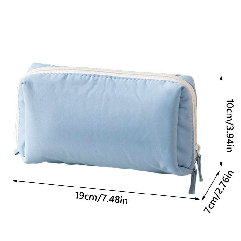 Multi-functional Solid Color Pen Bag Soft Touch Large Capacity Pencil Case Portable Pen Pouch Students Gift