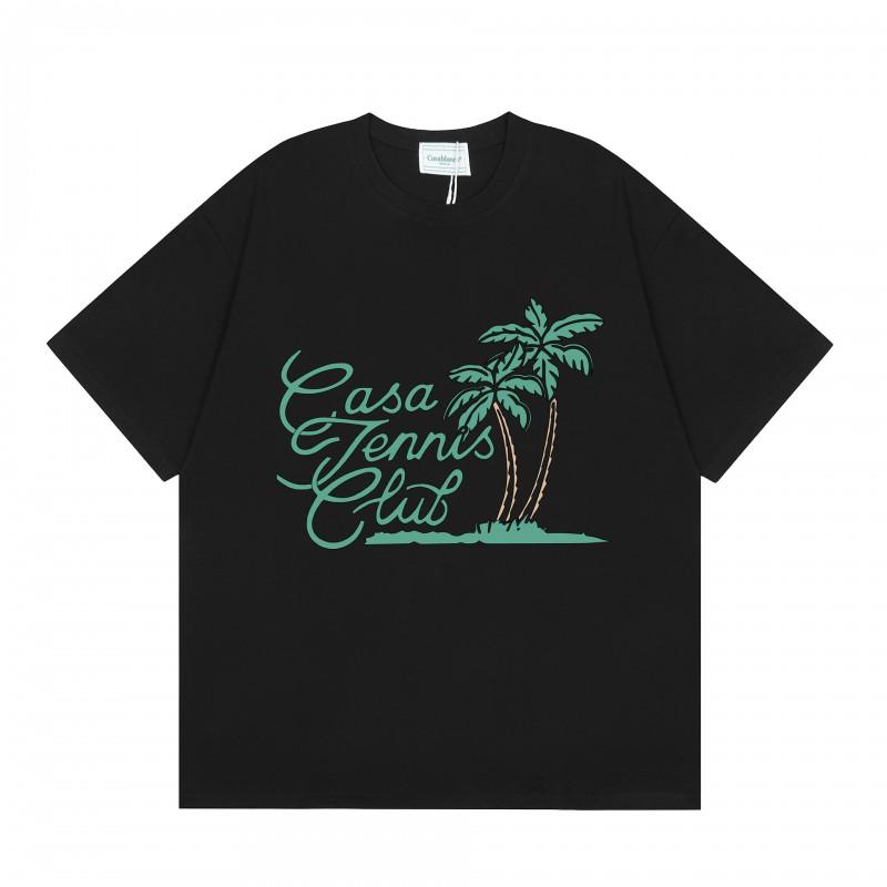 Casablanca Streetwear T-Shirt Men Women Loose Fit Short Sleeve Casual Tee High Street Style