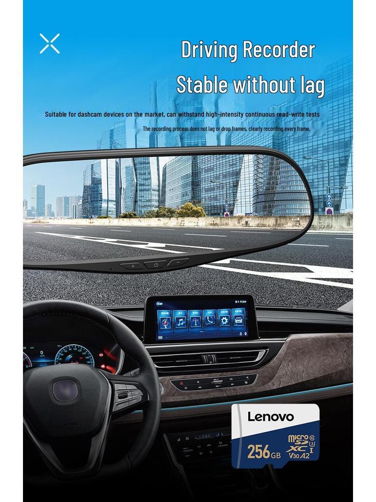 Cartão de Memória TF Lenovo 256GB para Celular, Tablet, Câmera de Painel e Câmera