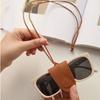 Anti-lost Pu Leather Magnetic Hat Clip Neck Hanging Sunglasses Storage Lanyard Glasses Clip  Girl
