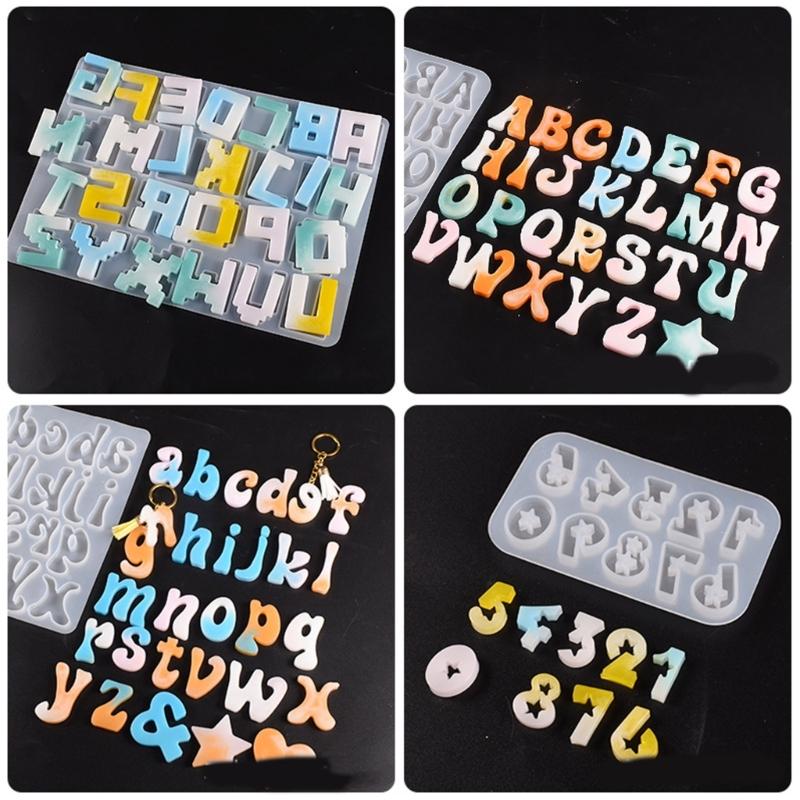 Transparent Silicone Mould Dried Flower Resin Decorative Craft Diy Letter and Number Mold Epoxy Resin Molds for Jewelry