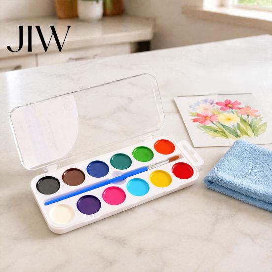 Washable Paint for Toddlers Watercolor Set, Portable Solid Palette, Bright Art Classroom Supplies Colors Pigment Kit, Kids And Beginners