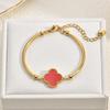 Stylish and Sophisticated Double-sided Four-leaf Clover Bracelet Women's Titanium Steel Bracelet