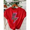 T-shirt Estive per Bambini 11 Colori Stampa Leopardo Neon Fulmine Moda Street Manica Corta Top Casual da Esterno per Ragazzo e Ragazza