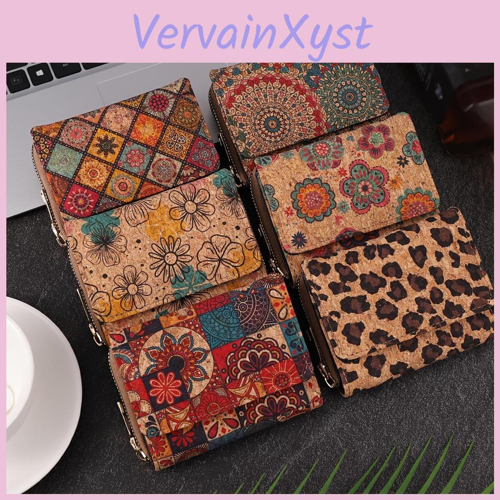 Floral Retro Wallet Pattern Short Ethnic Style Clutch Mobile Phone Bag Foldable Coin Purse With Card Slots