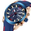 Megir Rose Blue Waterproof Sports Men Watches Clock Quartz Wrsitwatch for Man