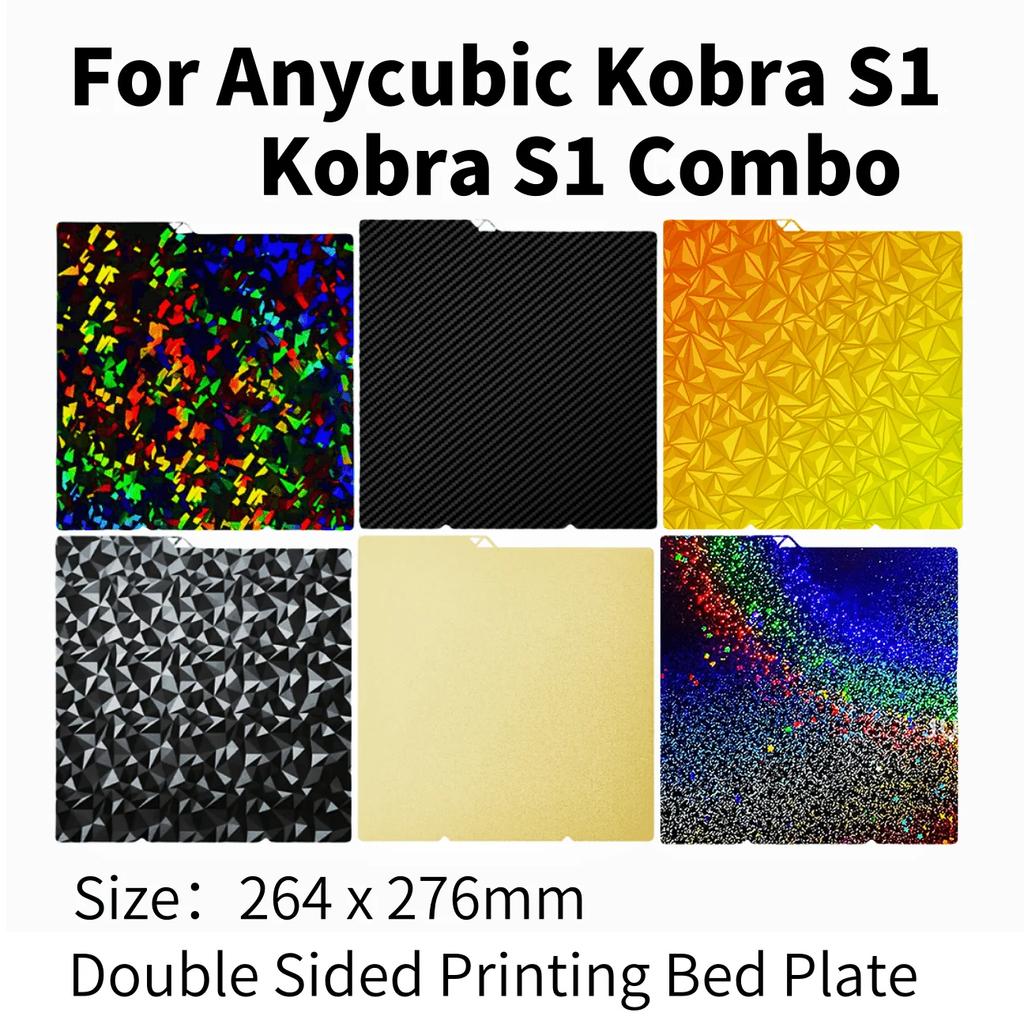 PEI Textured 264x276mm Build Plate For Anycubic Kobra X Plate Kobra S1 Combo Spring Steel Sheet For Anycubic KX 3D Printer Parts