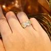 Huitan Gold Color Women Ring Cross Shaped Fashion Party Lady Luxury Accessories Inlaid Shining CZ Wedding Charming Jewelry Gift