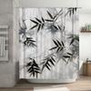 Modern Bamboo Leaves Waterproof Shower Curtain Heat Resistant Machine Washable Non-Transparent 180X180Cm