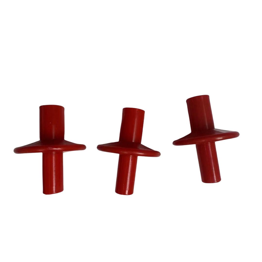 Drum Rack Hi-Hat Clutch Base & Red Double-Headed Cymbal Plastic Holder Set.