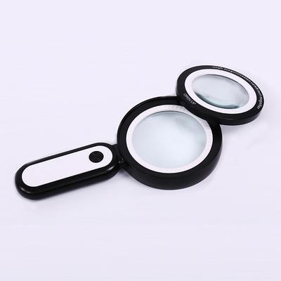 Handliche, kombinierbare Dual-Linse mit LED-Licht, 10x 30x Vergrößerungsglas für ältere Menschen zum Lesen und für Wartungsarbeiten