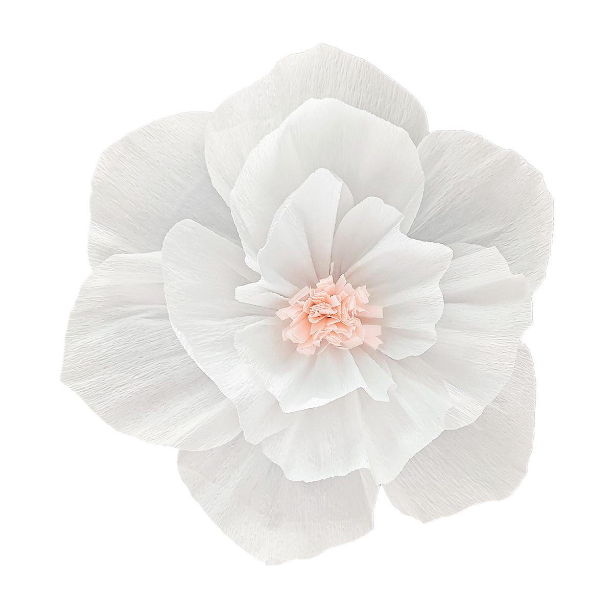 

20/25/30см Цвет корня лотоса Гофрированная бумага Цветок Плиссированный 3D Бумажное искусство Цветы Украшение свадебной комнаты Оформление фоновой стены 20cm белый