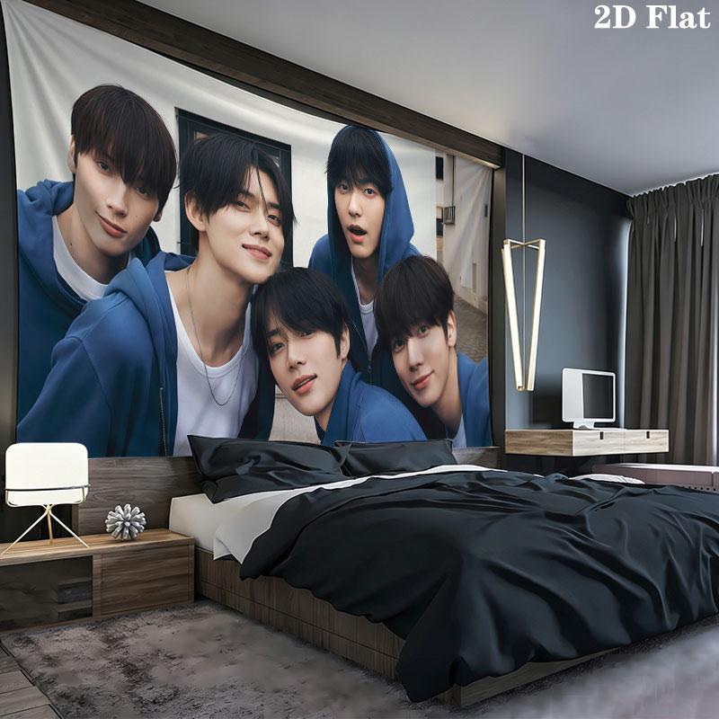 TXT Art Wall tapestry, aesthetic printed fabric blanket, suitable for bedroom, living room, and home decor.