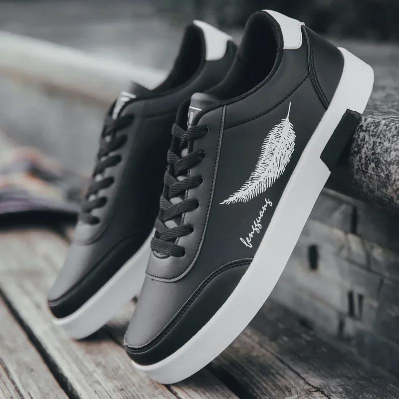 2024 Stylish Men's Low-Top White Shoes: Versatile, Breathable, Lightweight Korean-Inspired Spring/Summer Sneakers