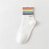 Funny Cartoon Heart Astronaut Rainbow Stripes Bear Footprint Sport Hipster Harajuku Casual Soft White Cotton Socks Dropship