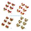 J0MC 12Pcs Small Christmas Tree Bows Christmas Bows with Bells Christmas Wreaths Bows