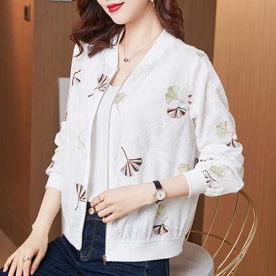 Embroidered Sunscreen Jacket Women's Spring and Summer Thin Short Jacket Korean Version of The All-match Air-conditioning Shirt